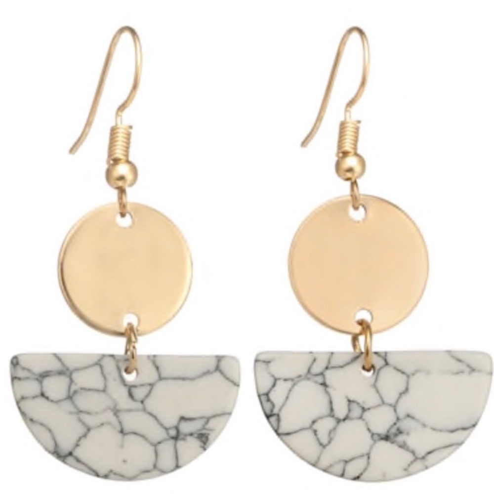 BRAND NEW Gold/Marble earrings